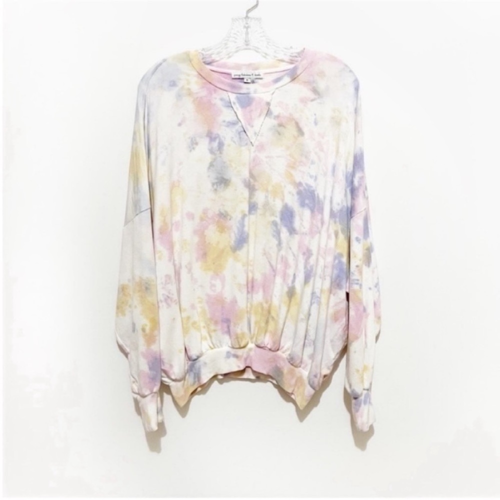 Young Fabulous & Broke Juliette sweatshirt white purple tie dye oversized - Picture 2 of 9